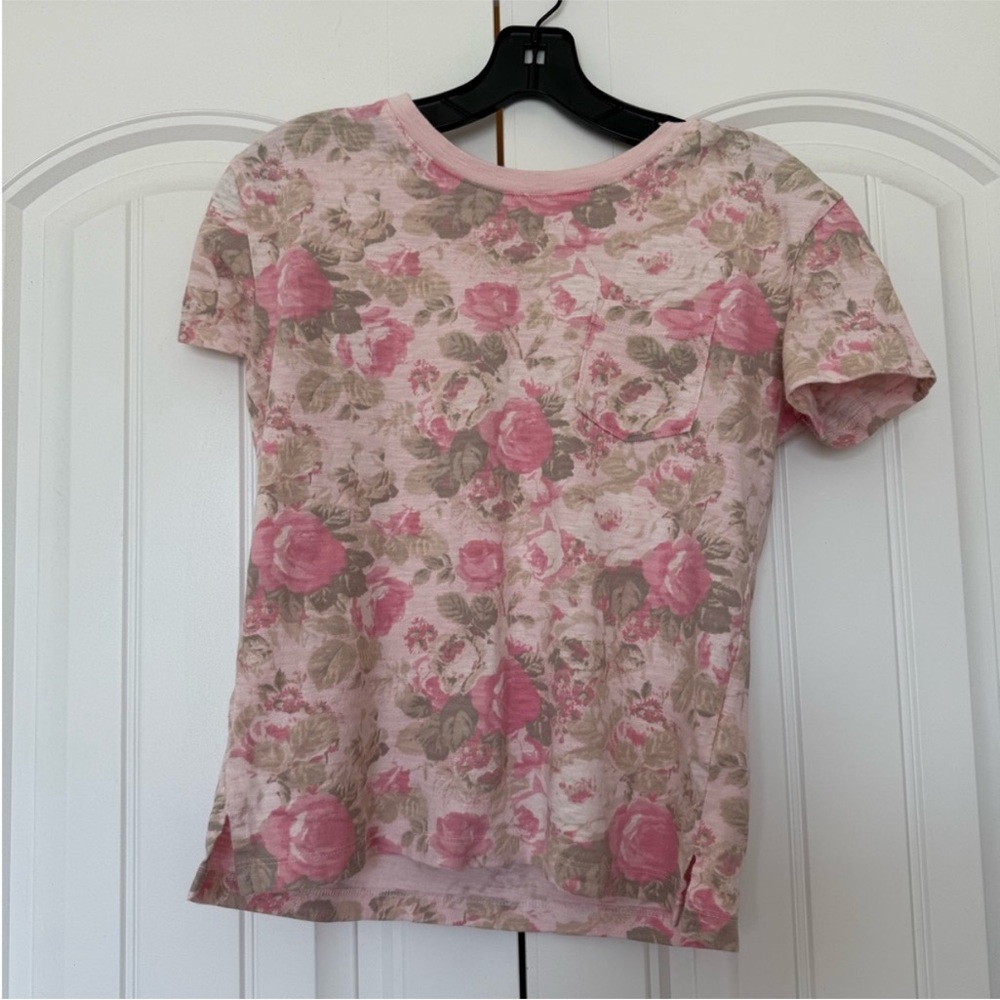 Gap Loveshackfancy t shirt floral size girls XXL like new navy